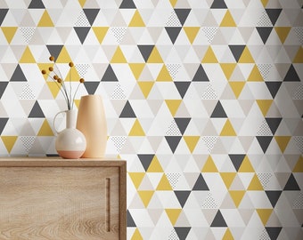 Modern Triangular Fusion - Stylish Geometric Wallpaper - Peel and Stick / Traditional Options