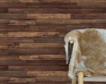 Wood Plank Wallpaper: Brown Rustic Wall Decor