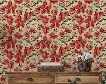 Mystical Garden - Classic Botanical Wallpaper - Peel and Stick / Traditional Options