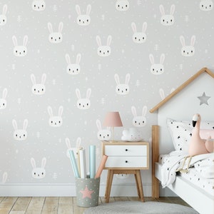 Couple Bunny Mural Wall Stickers Wallpaper Removable Decal Kids Bedroom Decor#P 