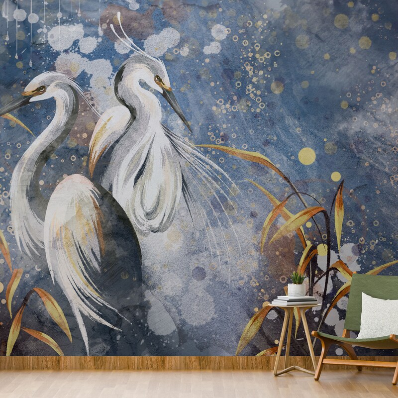 Egret Wallpaper Etsy