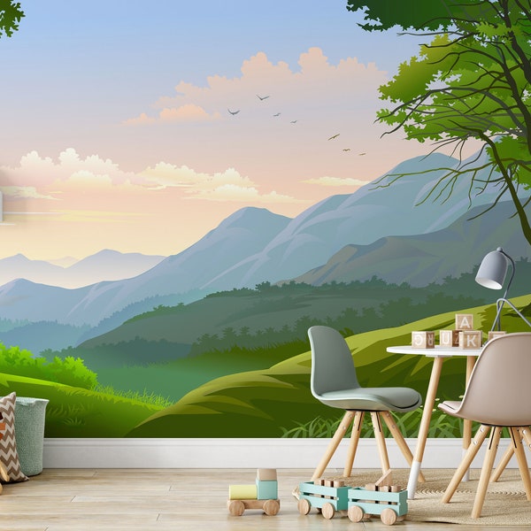 Wall Mural of Meadows Etsy