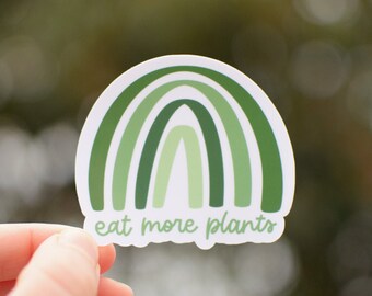 Eat More Plants Rainbow Sticker | Waterproof Decal | Dietitian Gift | Vegetarian | Vegan | Plant Based Nutrition