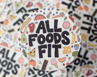 All Foods Fit Waterproof Sticker | Registered Dietitian Decal | Healthy Eating | RD Gift | Nutrition Decor