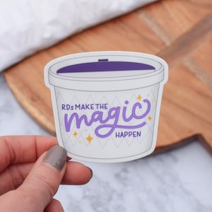 RDs Make the Magic Happen | Registered Dietitian Waterproof Sticker | Decal | Clinical RD Gift | RD Day Idea
