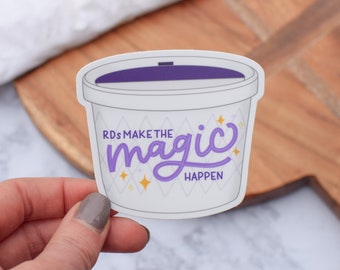 RDs Make the Magic Happen | Registered Dietitian Waterproof Sticker | Decal | Clinical RD Gift | RD Day Idea