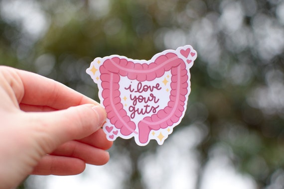 I Love Your Guts Waterproof Sticker | Anatomical GI Intestines | Laptop Decal | Gastrointestinal | Dietitian Gift