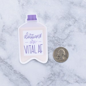 Dietitians Are Vital AF | Registered Dietitian Waterproof Sticker | Decal | Clinical RD Gift | Nutrition Stocking Stuffer 画像 2