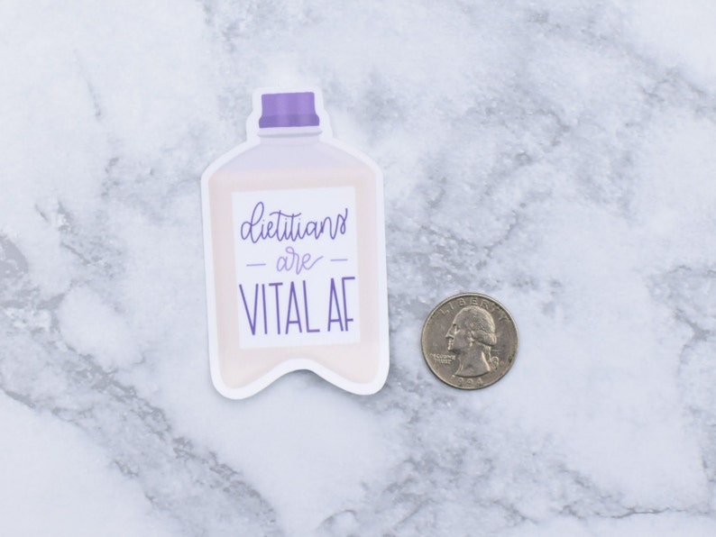 Dietitians Are Vital AF | Registered Dietitian Waterproof Sticker | Decal | Clinical RD Gift | Nutrition Stocking Stuffer 画像 2