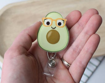 Nerdy Avocado Badge Reel | Clinical Dietitian Gift | Dietetic Intern | RD Day Idea | Registered Dietitian ID Badge Clip Holder