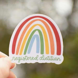 Registered Dietitian Rainbow Sticker | Waterproof Water Bottle Decal | Clinical Dietitian Gift | RD Nutritionist Stocking Stuffer