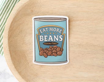 Eat More Beans Waterproof Sticker | RD Gift | Nutrition Decal | Dietitian