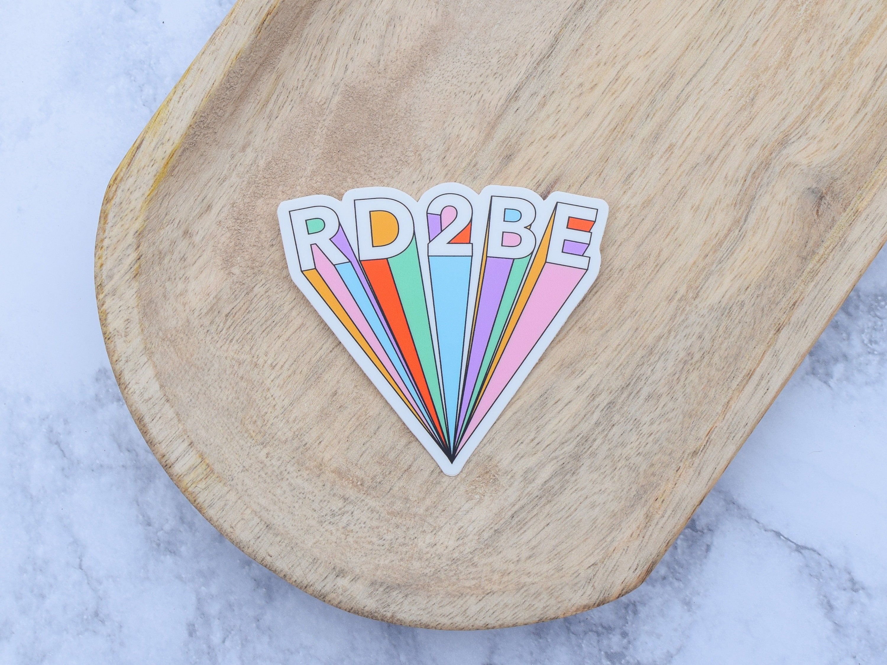 Printable Rda Sticker RD2BE Waterproof Sticker | Bright Colorful Decal | Dietetic Intern Gift ...