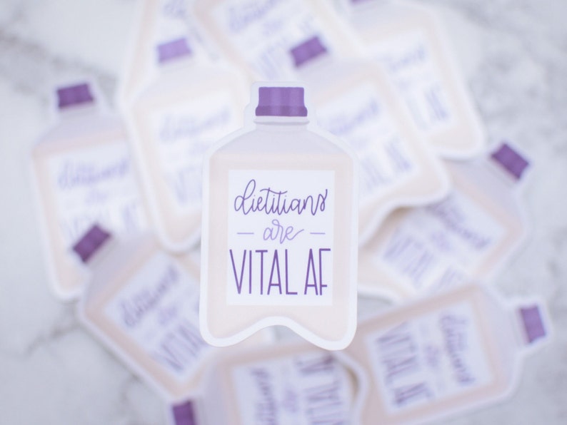 Dietitians Are Vital AF | Registered Dietitian Waterproof Sticker | Decal | Clinical RD Gift | Nutrition Stocking Stuffer 画像 3