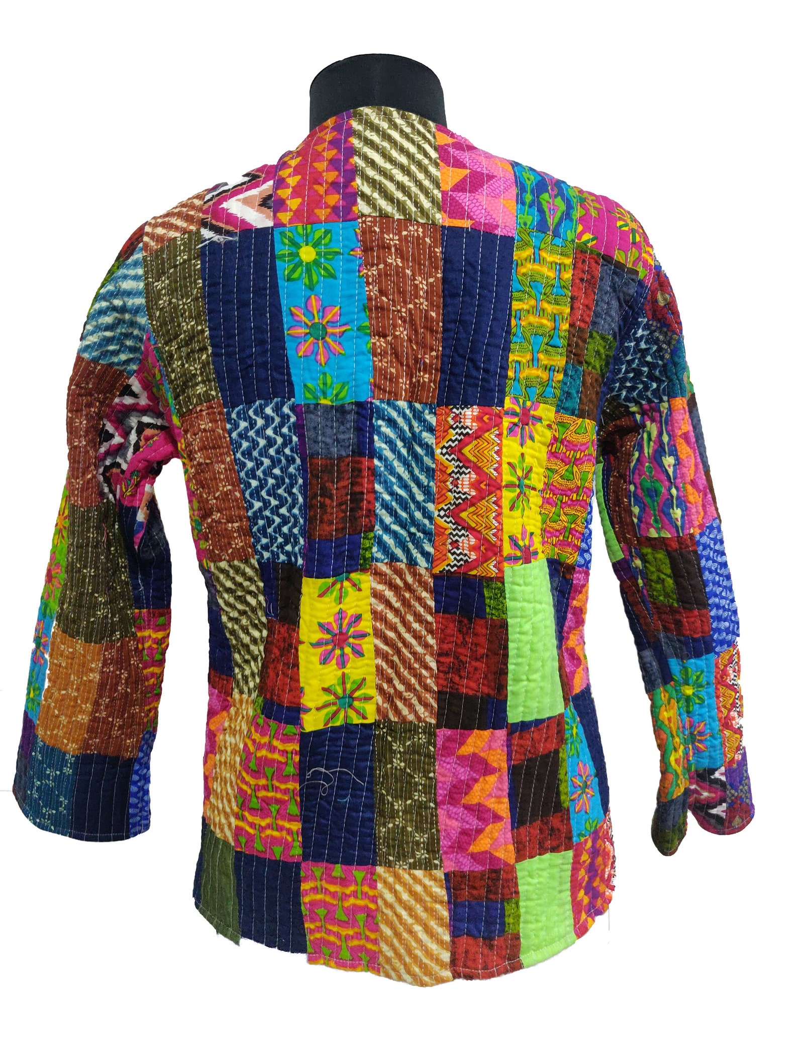 COTTON VINTAGE QUILTED Jacket Anokhi print Jackets Patchwork Etsy