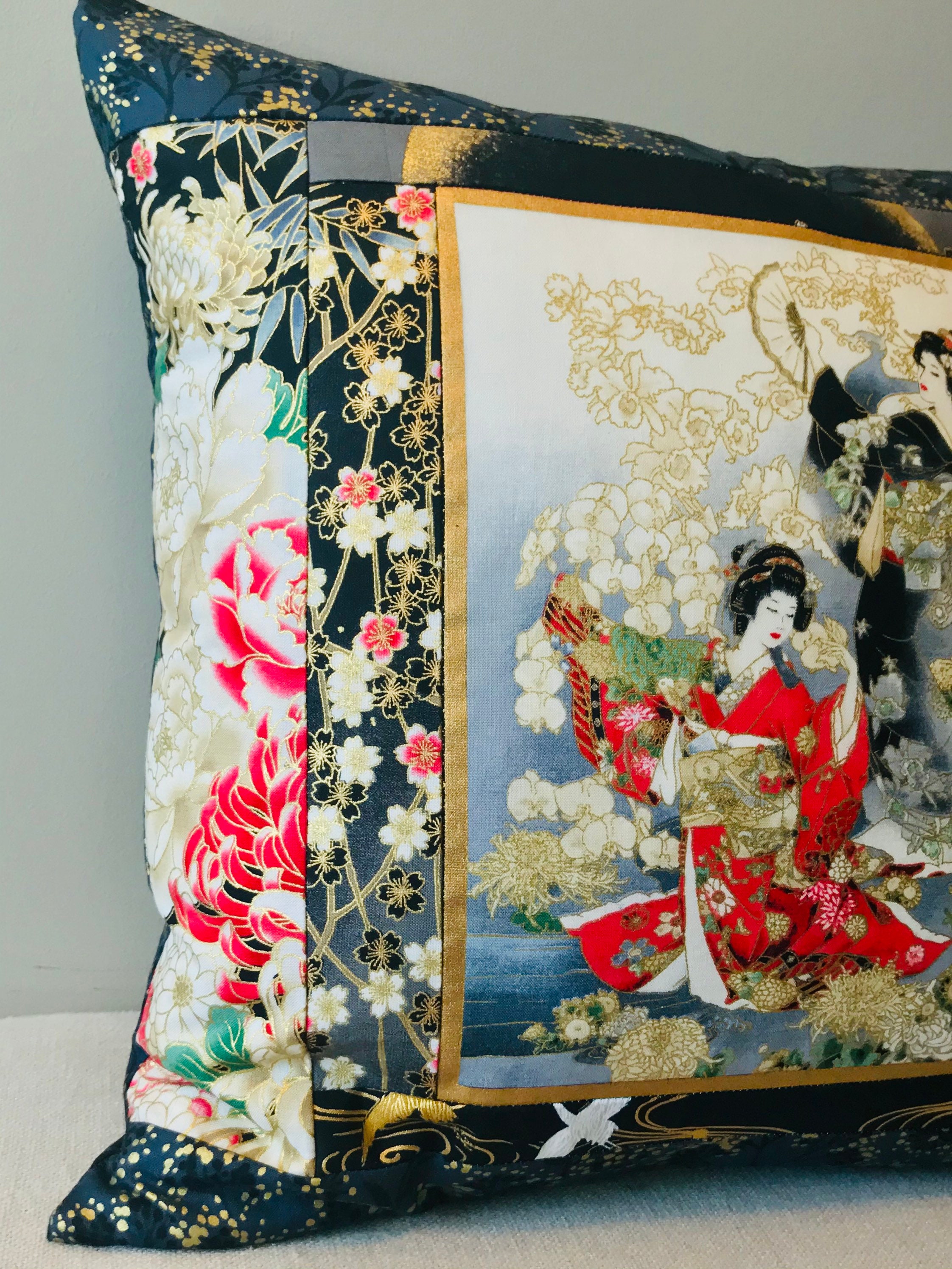 Japanese Geisha Pillowcase 20x20 Pillow Cover Etsy