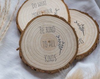 Vegan wooden fridge magnet - Be kind to all kinds