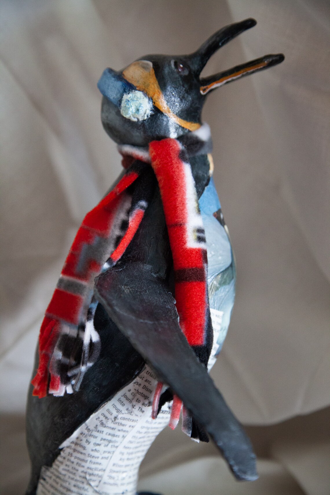 Paper Mache Penguin Fun Penguin Gift Ideas Penguin Sculptures Etsy