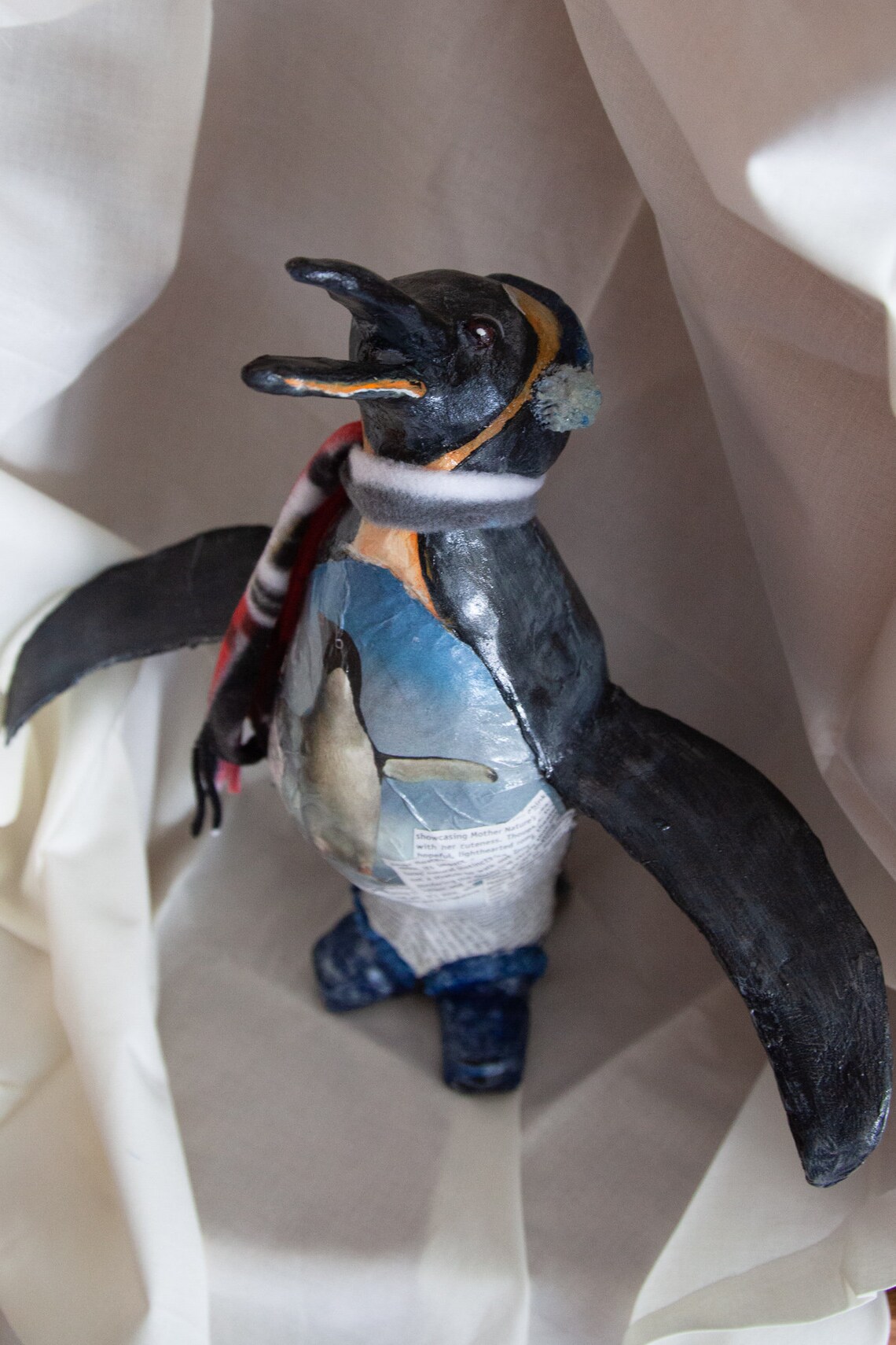 Paper Mache Penguin Fun Penguin Gift Ideas Penguin Sculptures Etsy