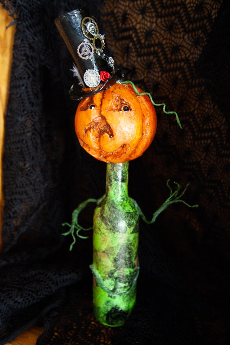 Steampunk Pumpkin Head Paper Mache Pumpkin Halloween Décor Etsy