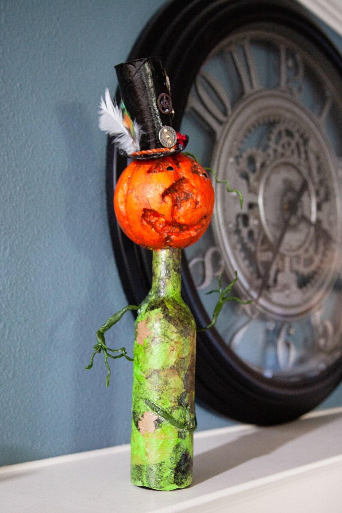 Steampunk Pumpkin Head Paper Mache Pumpkin Halloween Décor Etsy