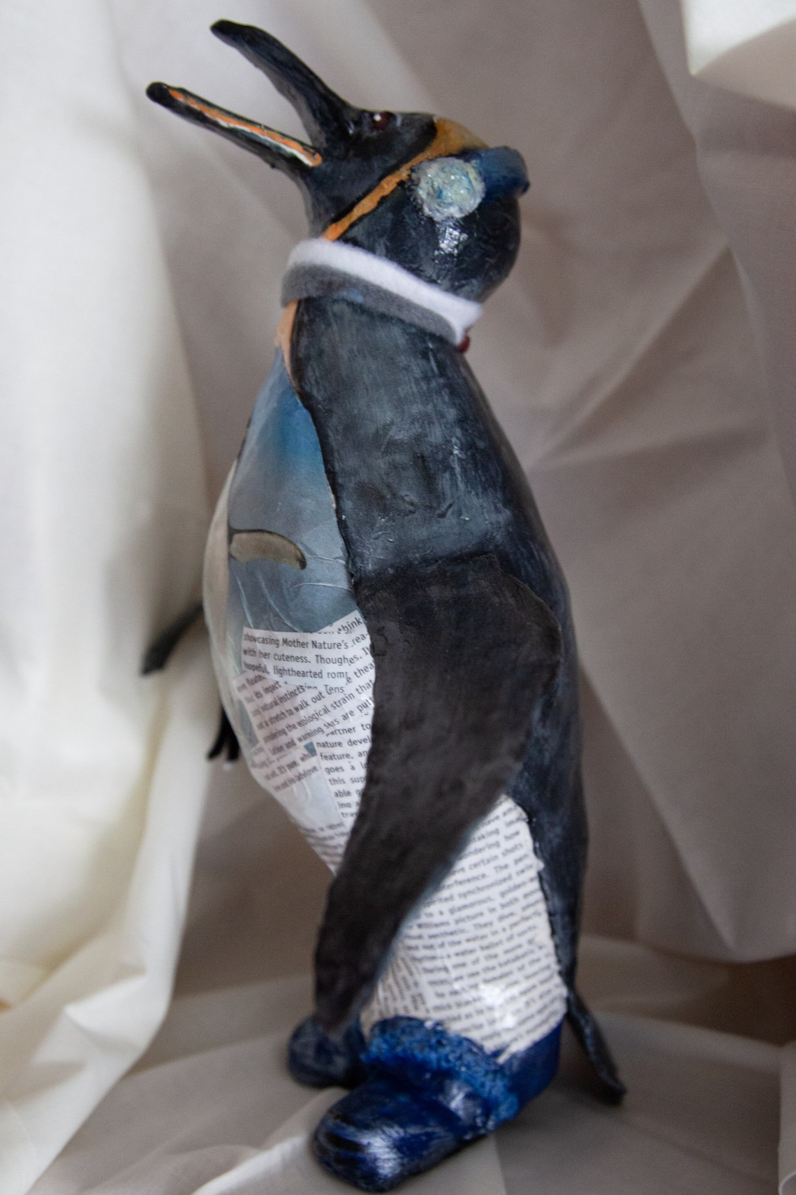 Paper Mache Penguin Fun Penguin Gift Ideas Penguin Sculptures Etsy