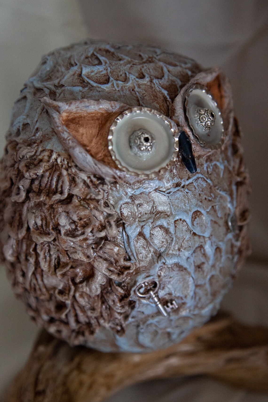 Hand Sculptured Owl Paper Mache Art Collectable Owl Etsy.de