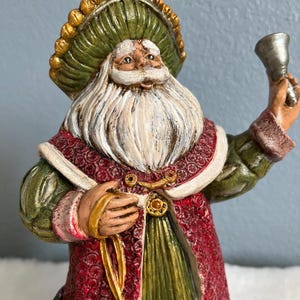 Handpainted Ceramic Santa Claus | Christmas Santa Figurine delivering Gifts| Vintage Christmas Display