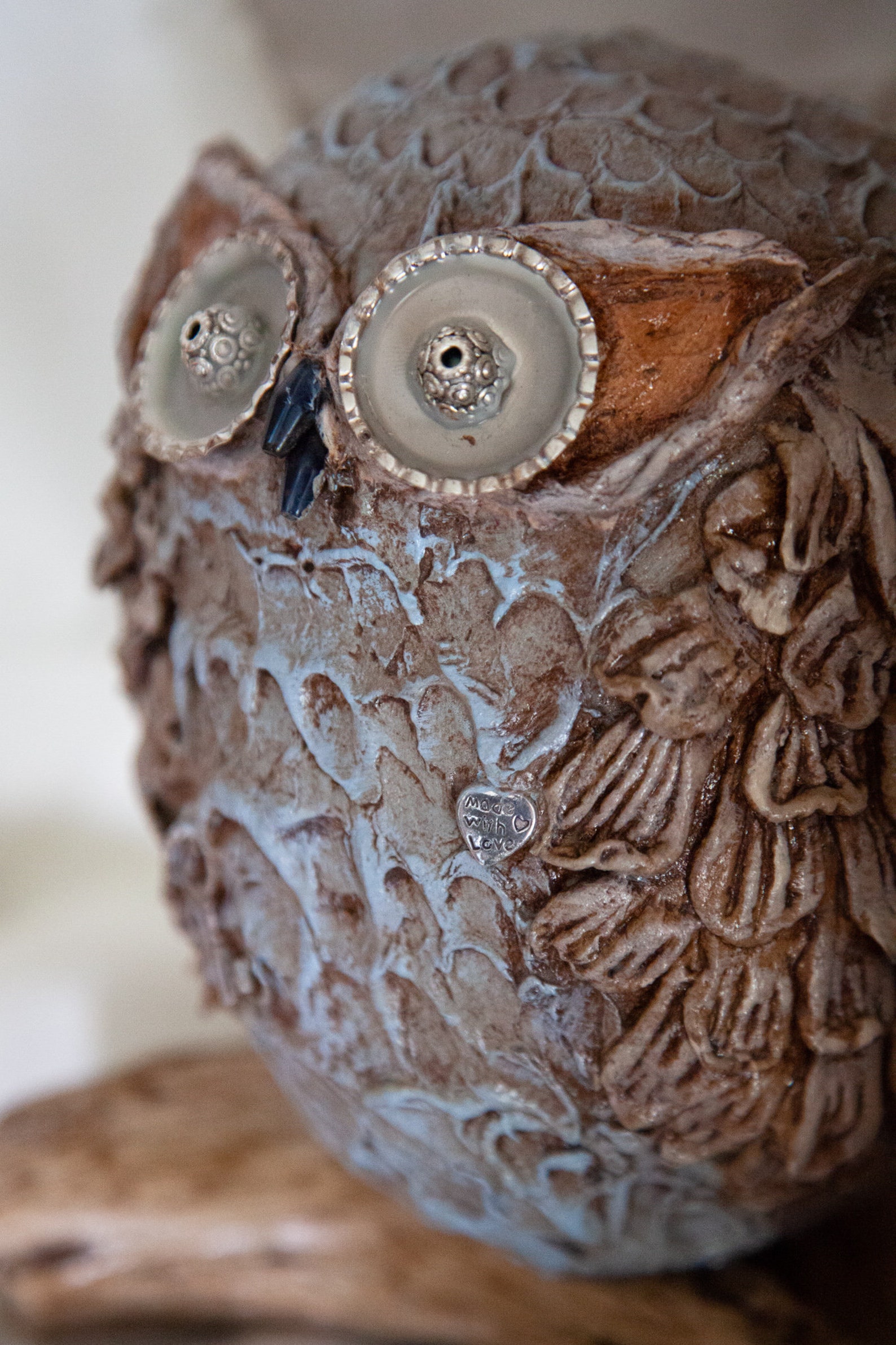 Hand Sculptured Owl Paper Mache Art Collectable Owl Etsy.de