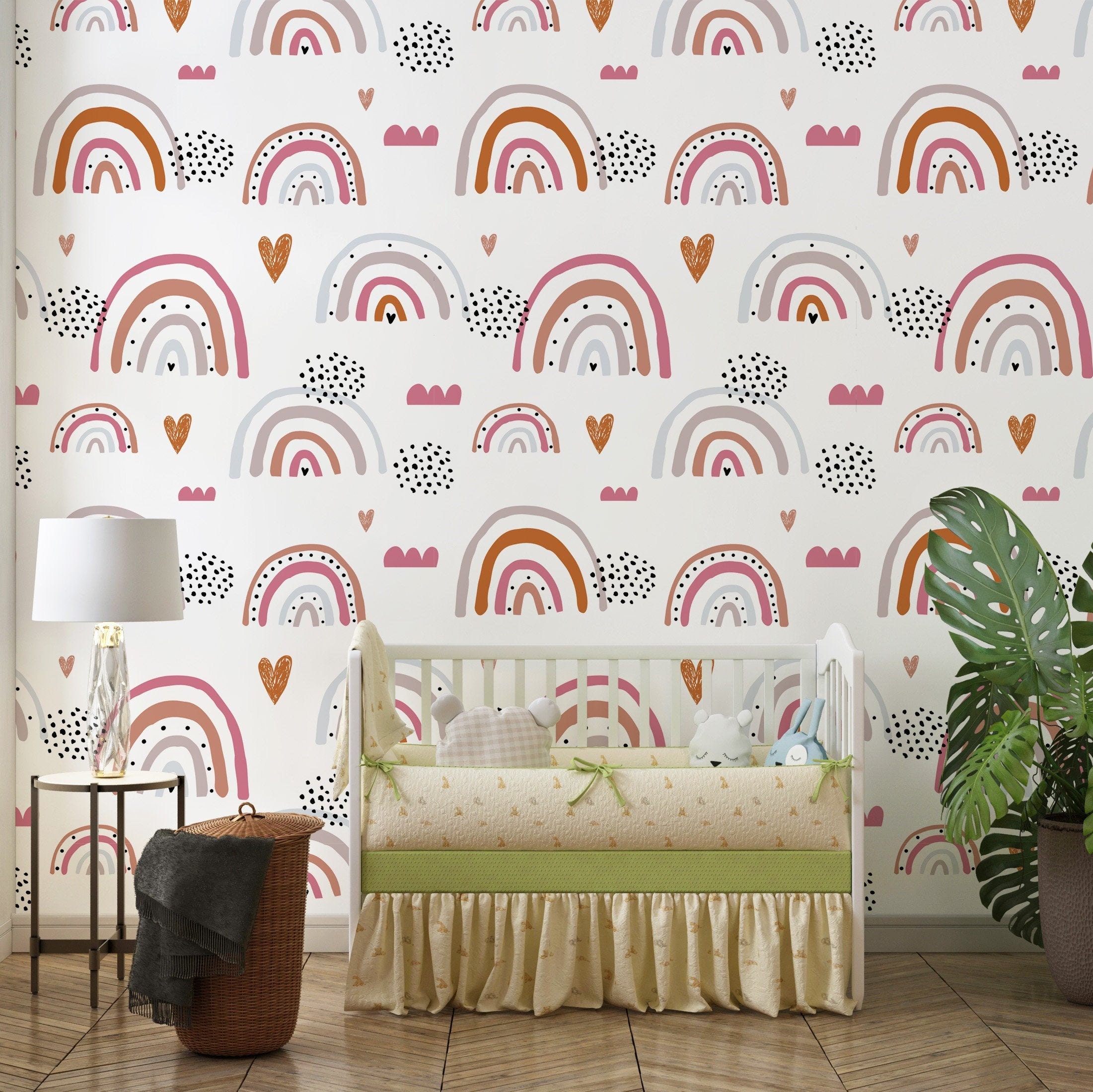 Peel and Stick Wallpaper Boho Wallpaper Rainbow Wallpaper Etsy