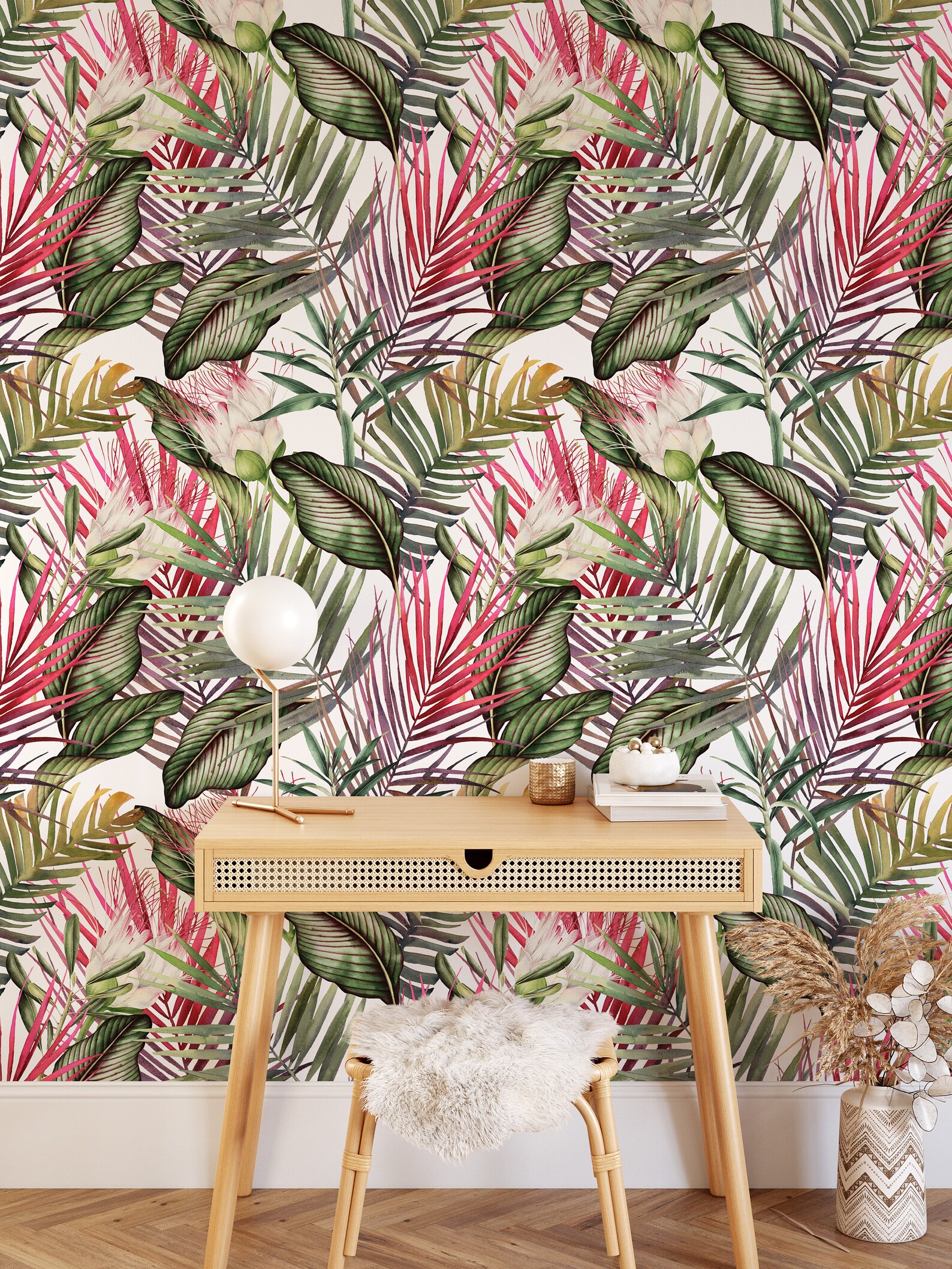Removable Wallpaper Botanical Wallpaper Tropical Peel and Etsy