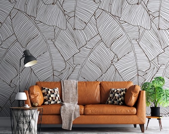 Removable Wallpaper Peel and Stick Wallpaper Tropical Wallpaper Banana Leaf Wallpaper Spring Wallpaper Banana Leaf Wall Removable Wall Decor