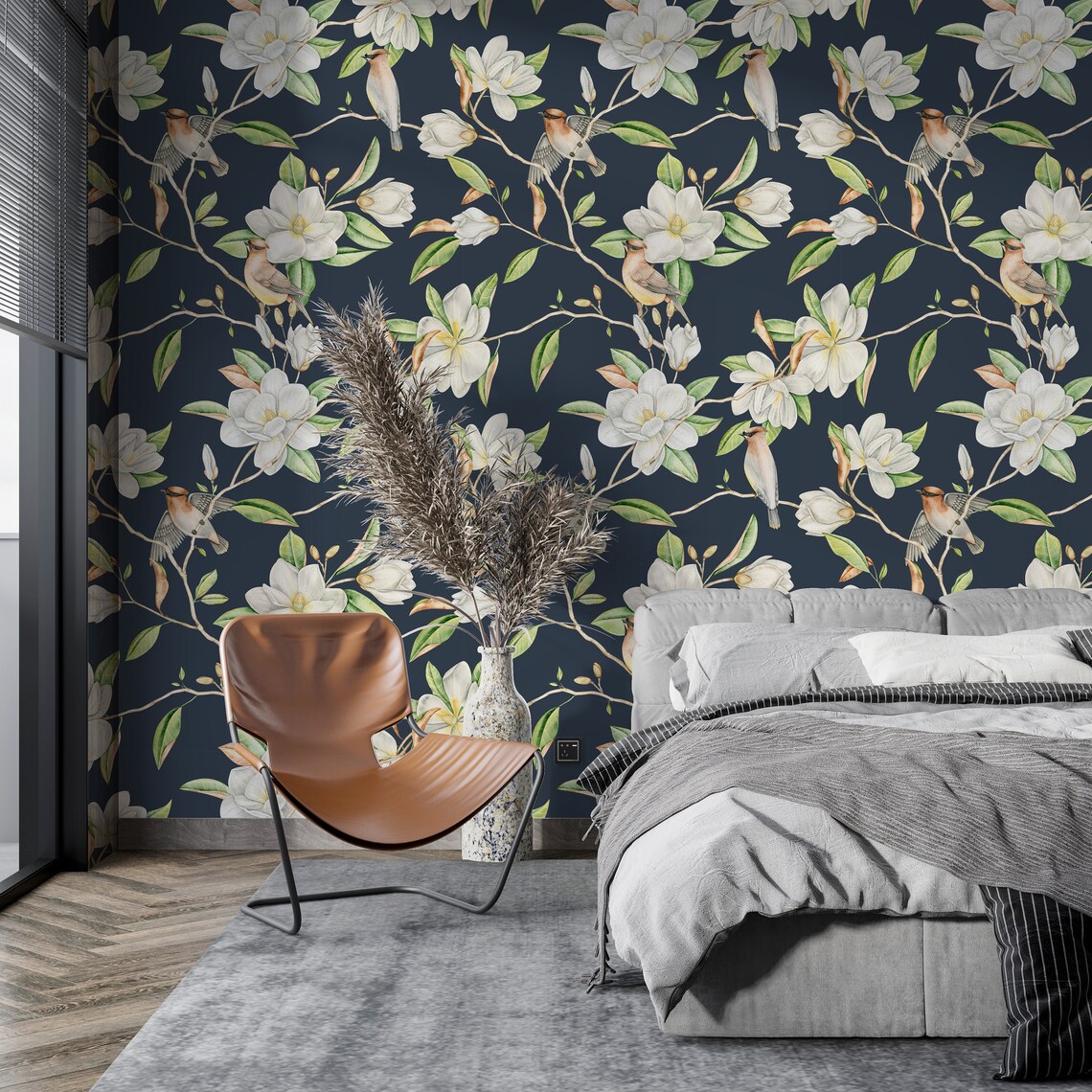 Peel Stick Wallpaper Bathroom Wallpaper Birds Wallpaper Etsy Canada