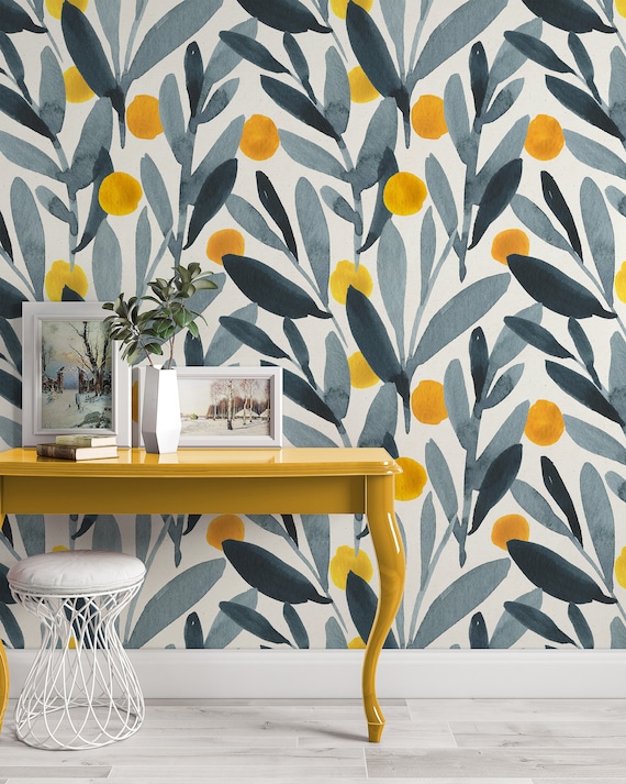 Peel and Stick Wallpaper Self adhesive Wall Paper Elegant Wallpaper Scandinavian Aquarelle Wallpaper Colorful Wallpaper Boho Wallpaper