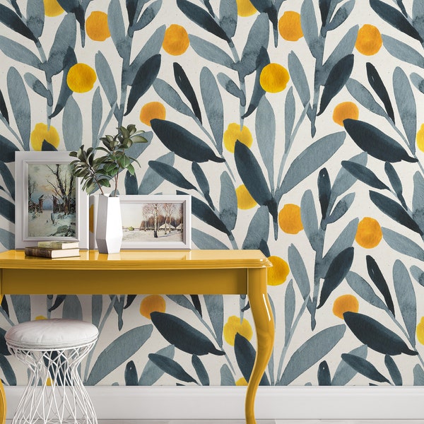 Peel and Stick Wallpaper Self adhesive Wall Paper Elegant Wallpaper Scandinavian Aquarelle Wallpaper Colorful Wallpaper Boho Wallpaper