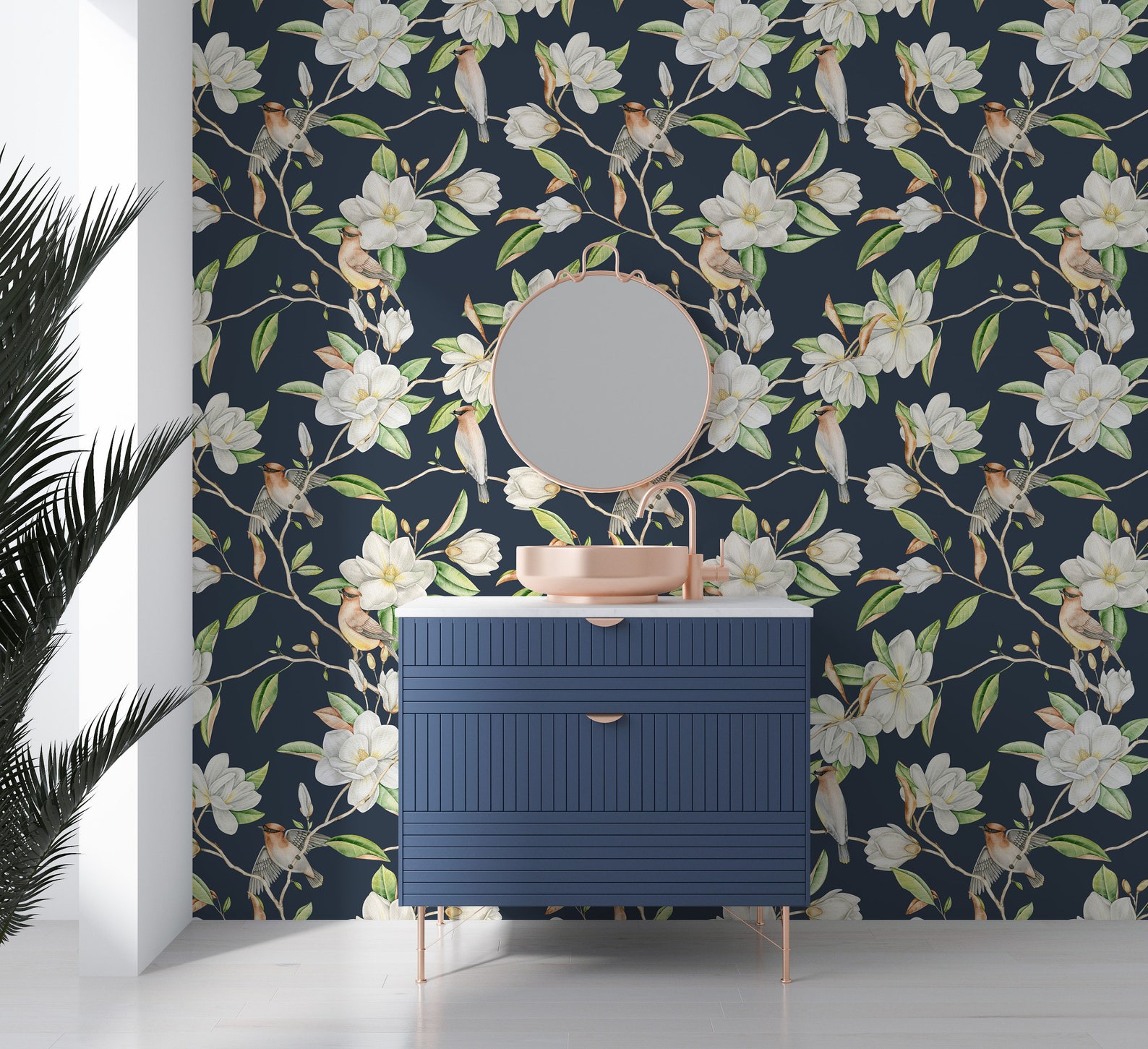 Peel Stick Wallpaper Bathroom Wallpaper Birds Wallpaper Etsy Canada