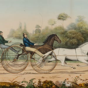 19th Century Horse Harness Race Mural Wallpaper