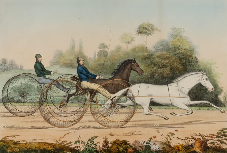 19th Century Horse Harness Race Mural Wallpaper