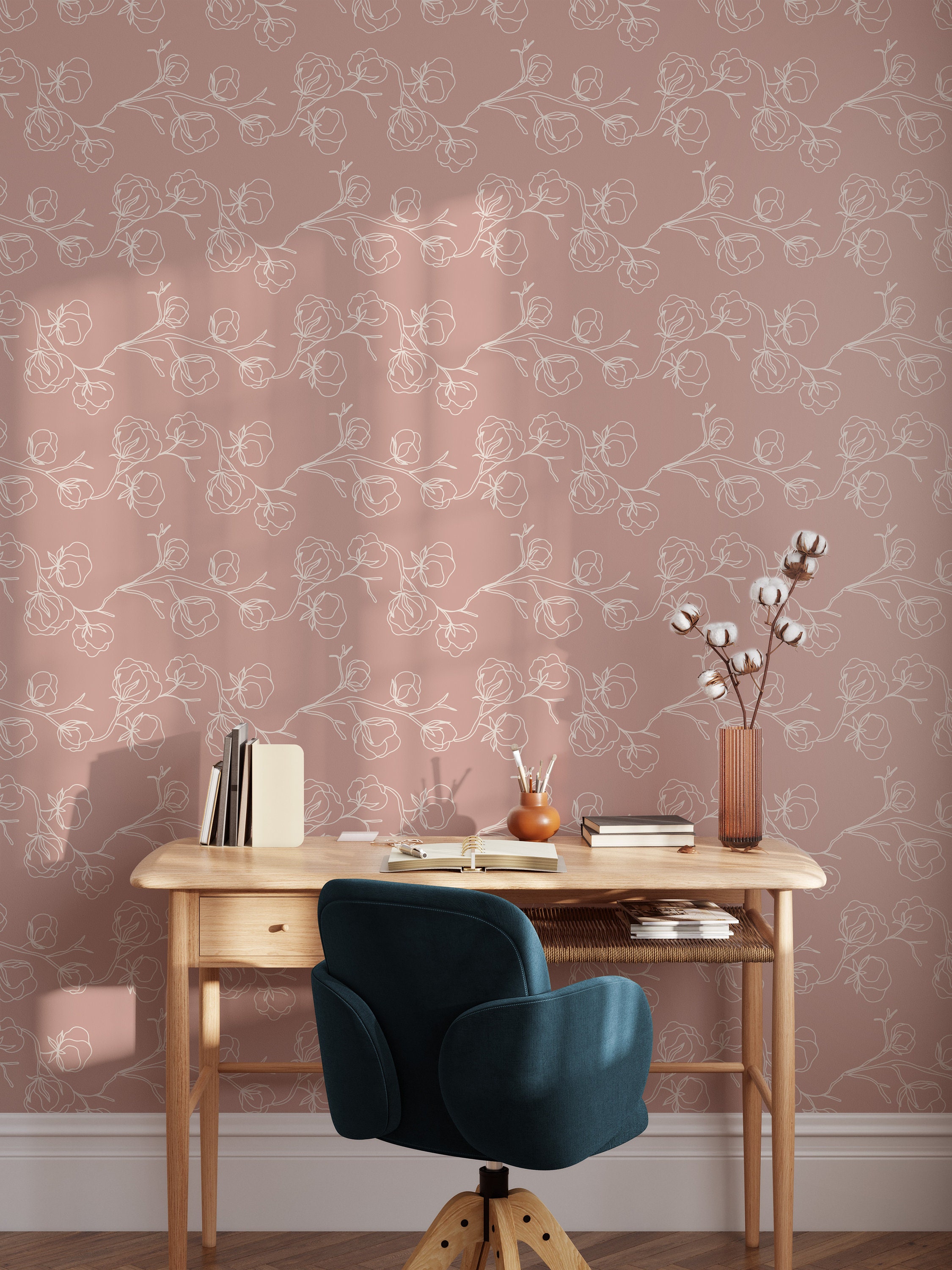 Buy Peel and Stick Wallpaper Boho Pink Bohemian Wallpaper Floral Online in  India  Etsy