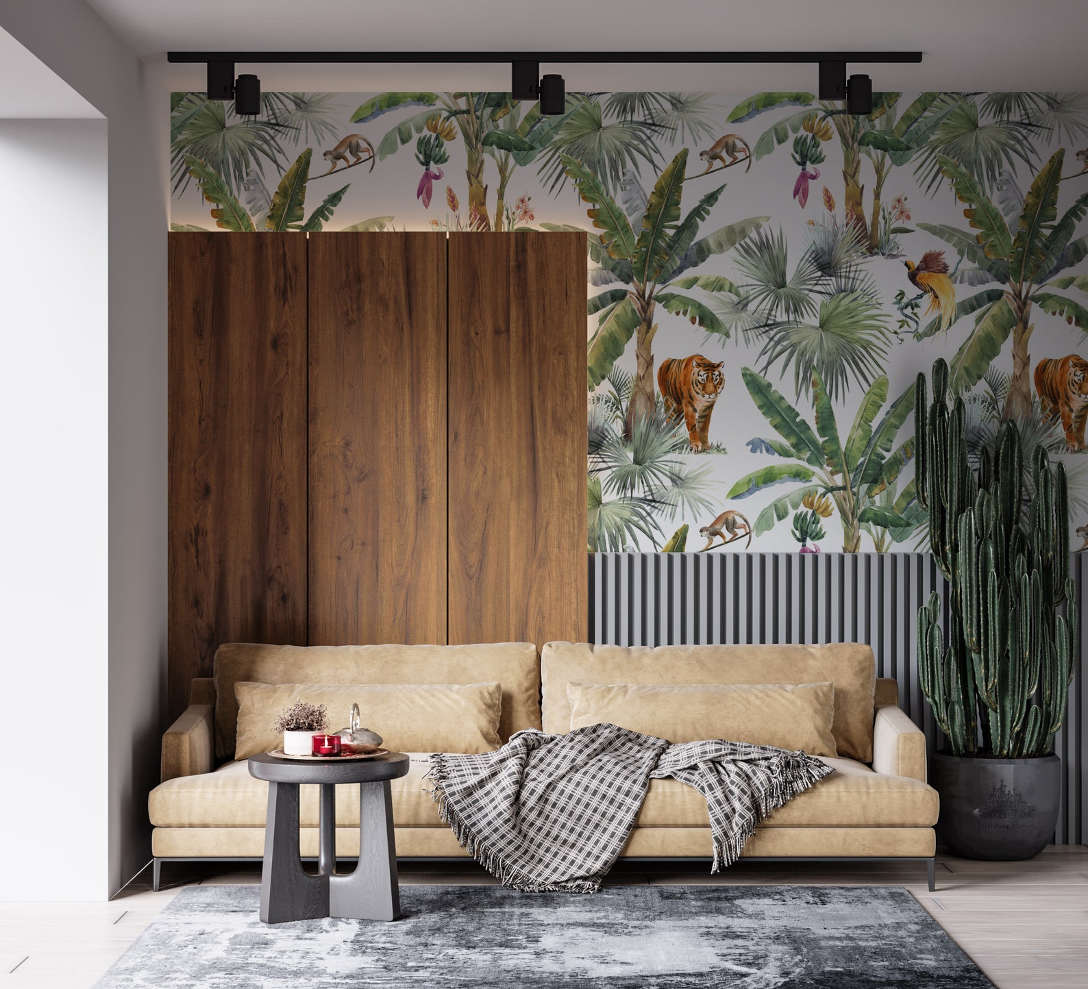 Peel and Stick Wallpaper Tropical Mural Animal Wallpaper | Etsy