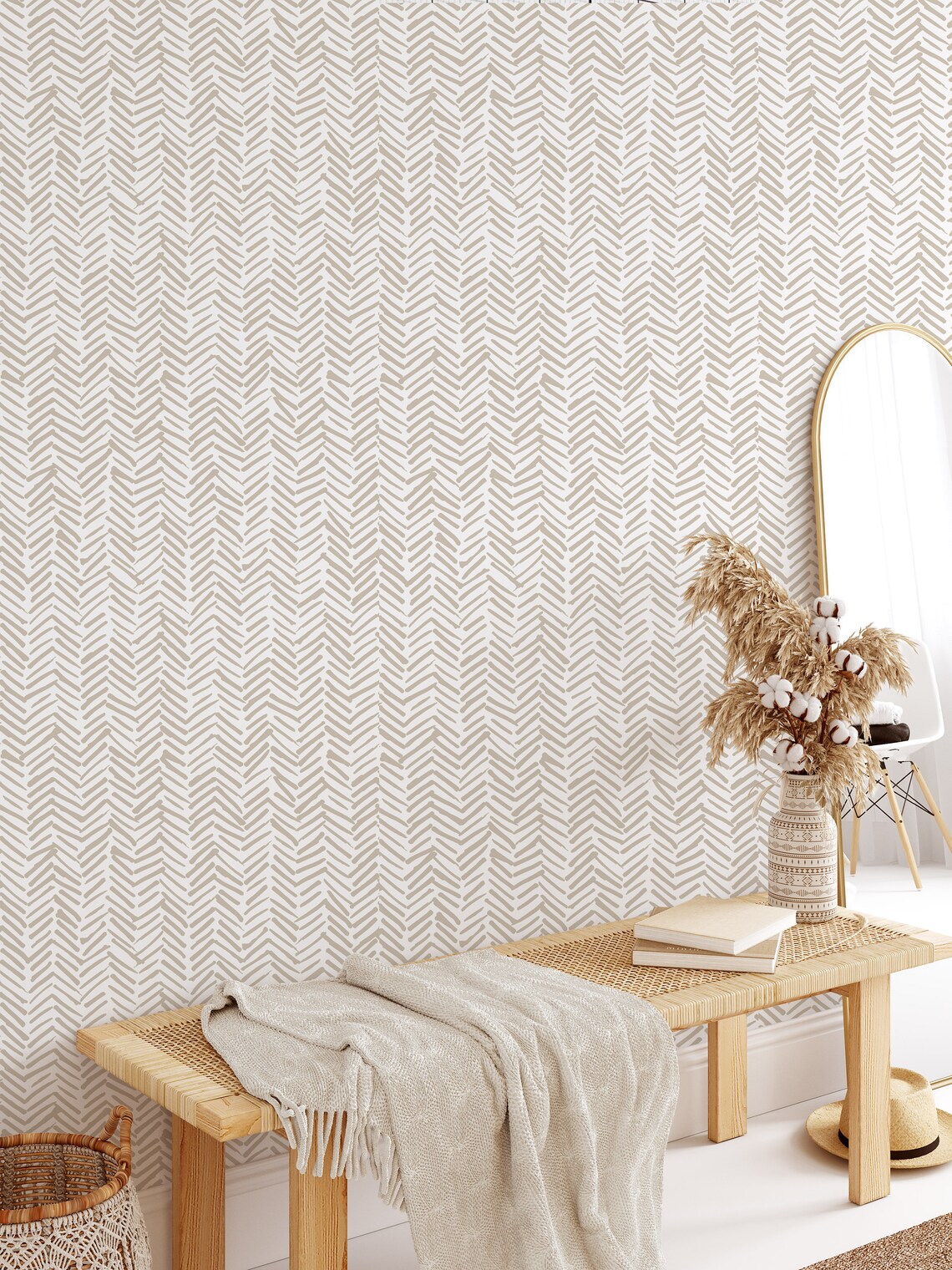 Peel and Stick Wallpaper Terracotta Wallpaper Geometric - Etsy UK