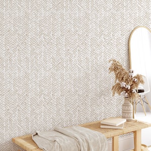 Peel and Stick Wallpaper Terracotta Wallpaper Geometric Pattern Modern Wallpaper Line Wallpaper Boho Minimalist Wallpaper Abstract