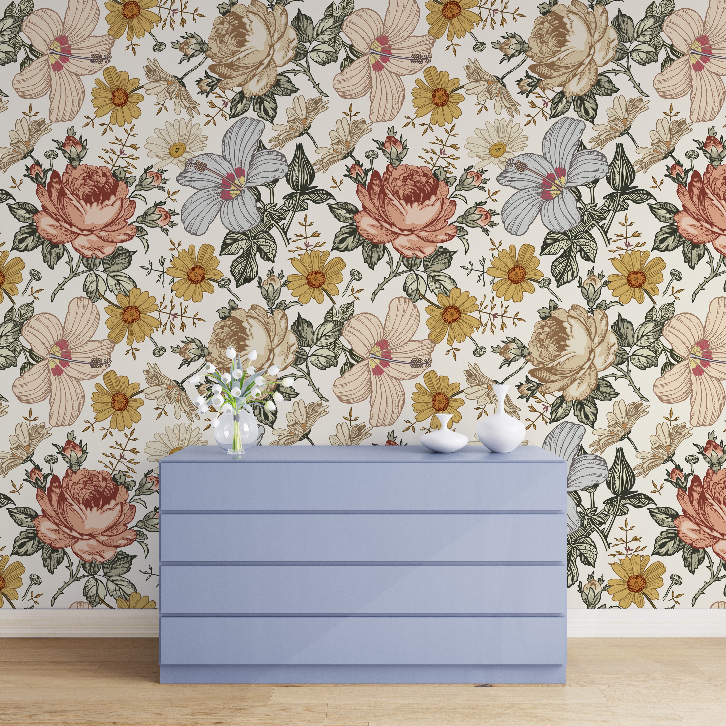 Peel and Stick Wallpaper Vintage Wallpaper Removable Wallpaper Etsy