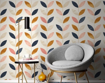 Removable Wallpaper Peel and Stick Wallpaper Apartment Wall Decor Scandinavian Design Wallcovering Modern Wallpaper Floral Leaves EZW38