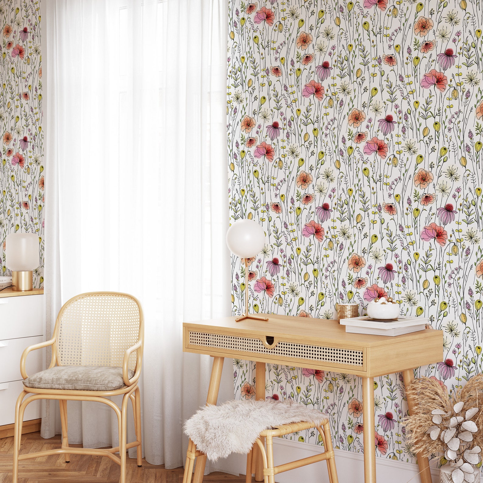 Removable Wallpaper Peel and Stick Wallpaper Boho Wallpaper - Etsy