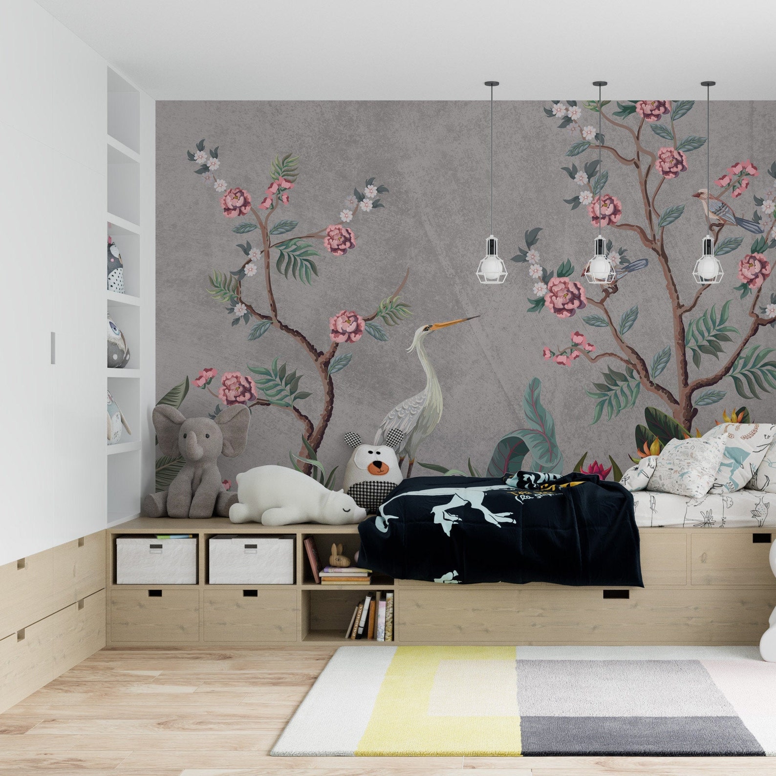 Self Adhesive Modern Wallpaper Chinoiserie Japanese Living Etsy