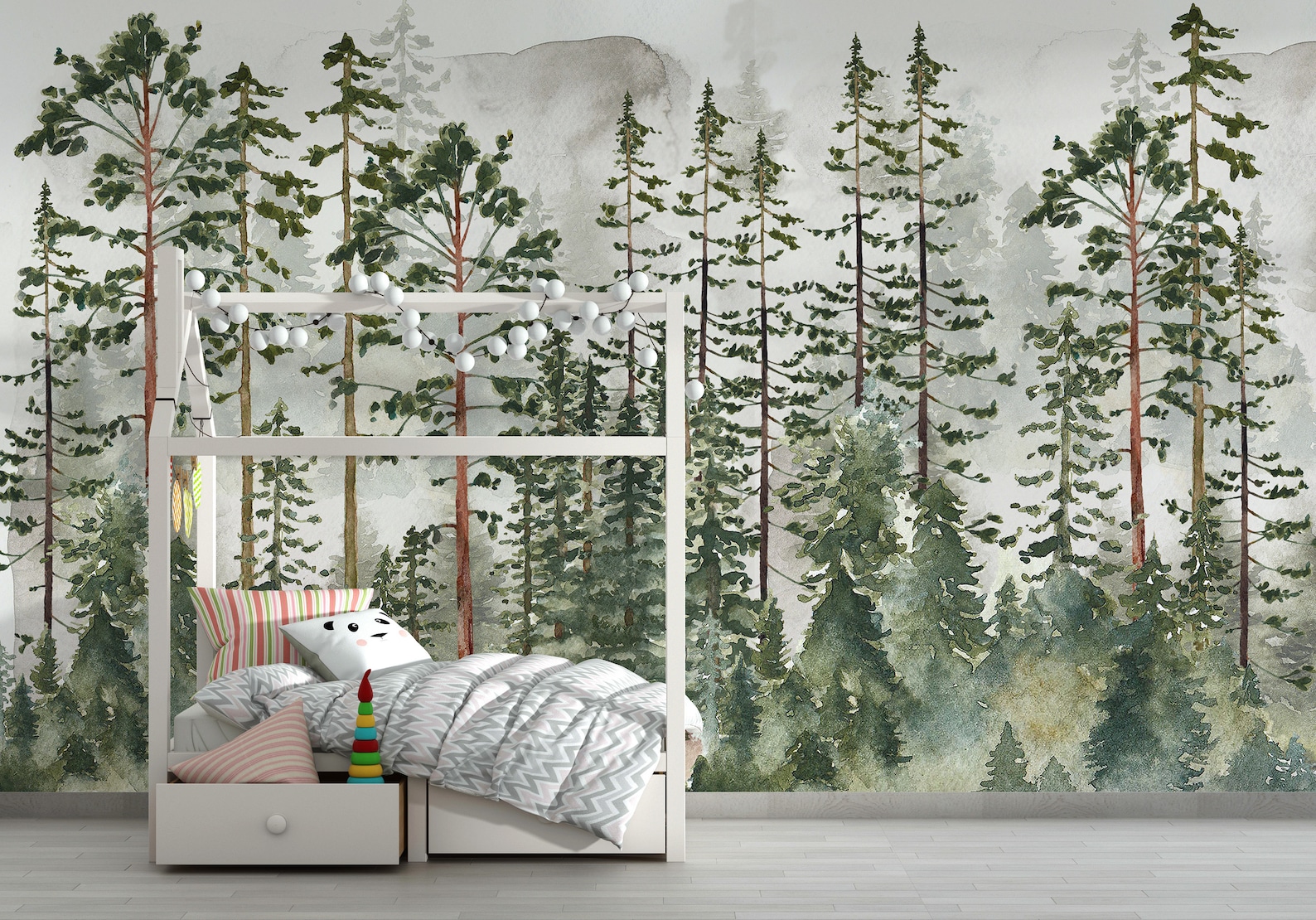 Peel and Stick Wallpaper Pine Tree Wallpaper Removable - Etsy