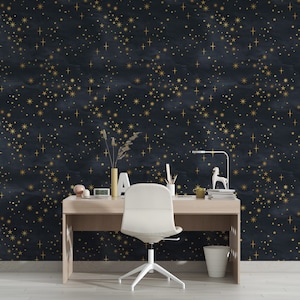 Peel and Stick Wallpaper Modern Wallpaper Sky Wallmural Wallpaper Stars Art Deco Wallpaper Removable Wallpaper Wall Mural Playroom Wallpaper