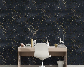 Peel and Stick Wallpaper Modern Wallpaper Sky Wallmural Wallpaper Stars Art Deco Wallpaper Removable Wallpaper Wall Mural Playroom Wallpaper