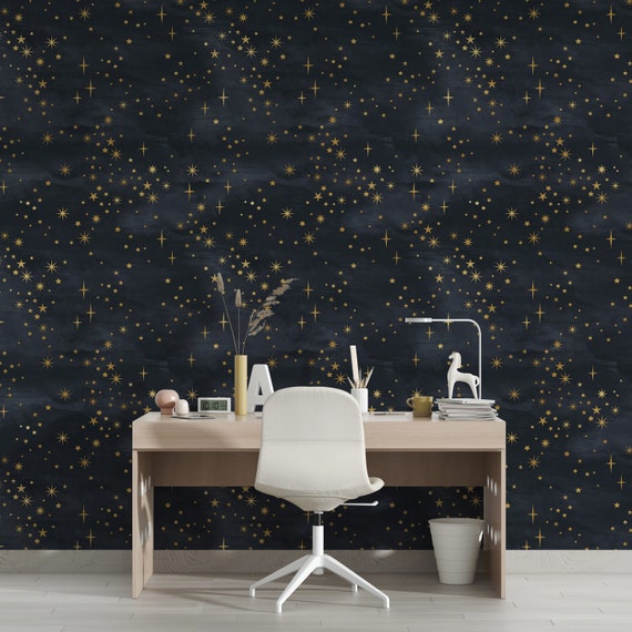 Peel and Stick Wallpaper Modern Wallpaper Sky Wallmural Wallpaper Stars Art Deco Wallpaper Removable Wallpaper Wall Mural Playroom Wallpaper